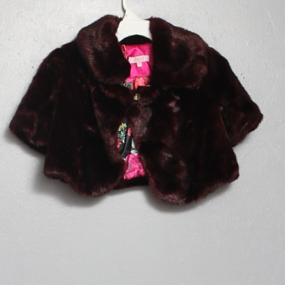 Baker by Ted Baker faux fur cropped short sleeve jacket cover